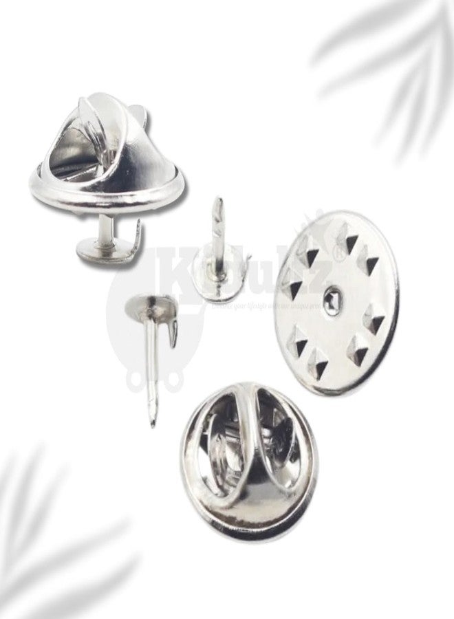 Kidultz (Pack of 10) Butterfly Metal Clutch Locking Clasp Pin Backs for Badge, Craft and Jewellery Making, Tie Clip Pin Label Clasps Fastener - Image 2